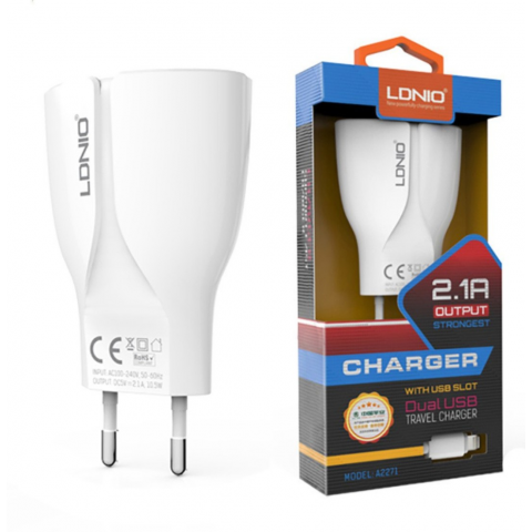 Зарядное устройство LDNIO A2271 Lightning-2