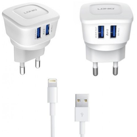 Зарядное устройство LDNIO DL-AC63 Lightning-2