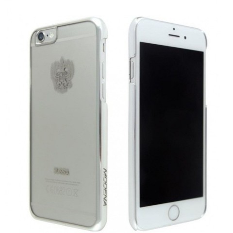 Чехол Modena с гербом России для iPhone 6/6s Серебряный