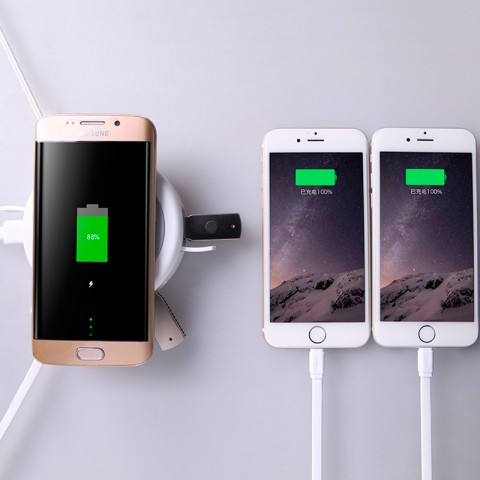 Беспроводное зарядное Nillkin Hermit, USB 3.0 HUB, белое-1