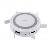 Беспроводное зарядное Nillkin Hermit, USB 3.0 HUB, белое Беспроводное зарядное Nillkin Hermit, USB 3.0 HUB, белое