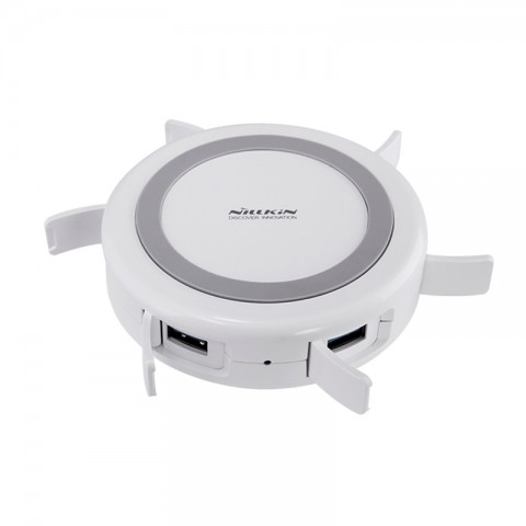 Беспроводное зарядное Nillkin Hermit, USB 3.0 HUB, белое