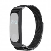 Браслет стальной сетчатый для Xiaomi Mi Band 2 (Черный) Браслет стальной сетчатый для Xiaomi Mi Band 2 (Черный)