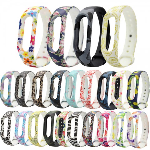 Ремешок силиконовый с рисунком для Xiaomi Mi Band 2-9