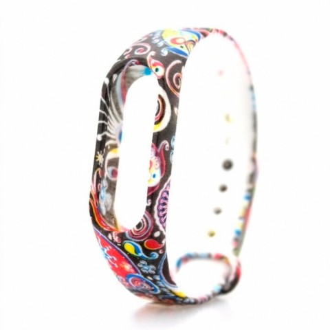 Ремешок силиконовый с рисунком для Xiaomi Mi Band 2-4
