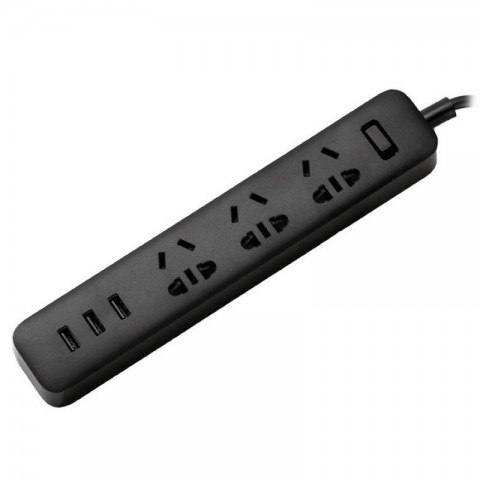 Удлинитель Xiaomi Mi Power Strip (3 розетки + 3 USB), черный-1