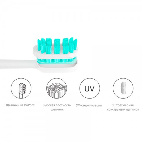 Насадка для зубной щетки Xiaomi Mijia Sound Electric Toothbrush (3 шт), белая-2