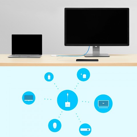 Адаптер Xiaomi Type-C/Type-C, USB, HDMI-3
