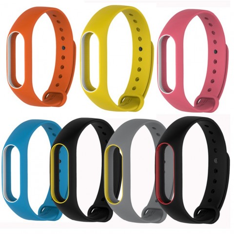 Ремешок силиконовый для Xiaomi Mi Band 2 цветная рамка