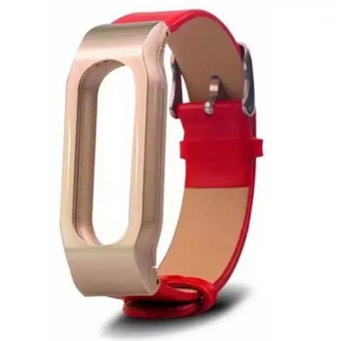 Ремешок кожаный для Xiaomi Mi Band 1/1S, красный