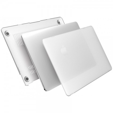 Чехол-накладка пластик матовый для MacBook Pro 13" прозрачный-1