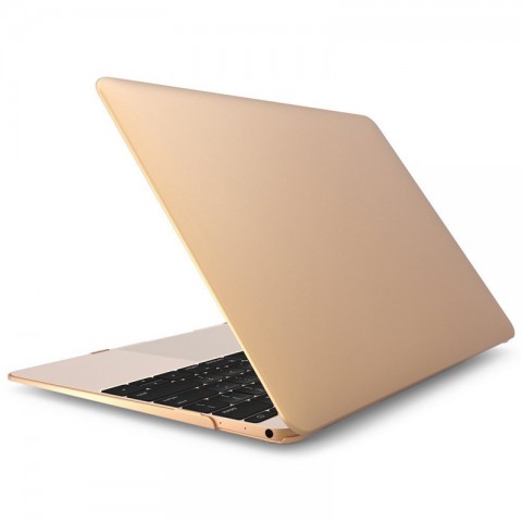 Чехол-накладка металлик пластиковый для MacBook 12" золотистый