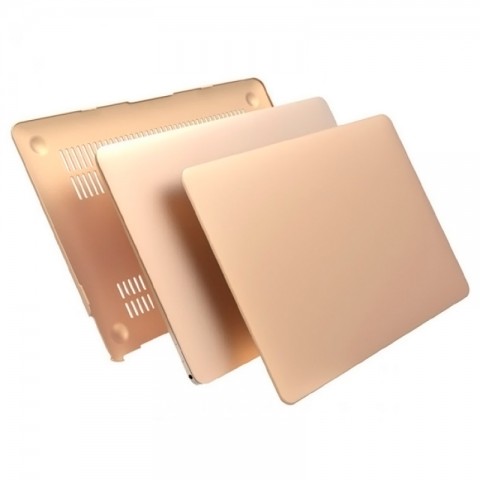 Чехол-накладка металлик пластиковый для MacBook 12" золотистый-1