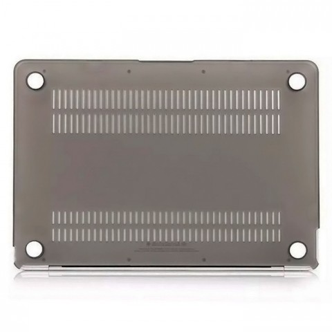 Чехол-накладка пластик глянцевый для MacBook Air 13" прозрачно-серый-1