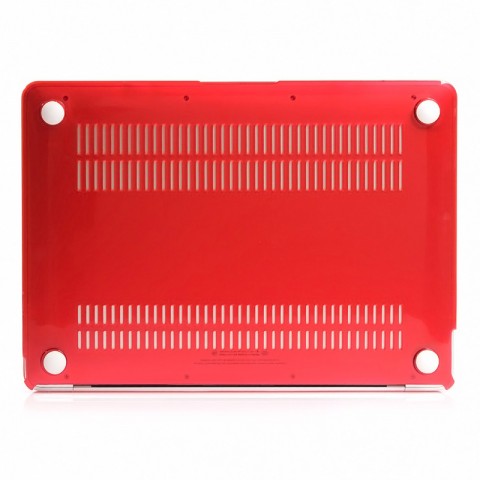 Чехол-накладка пластик глянцевый для MacBook 12" прозрачно-красный-1