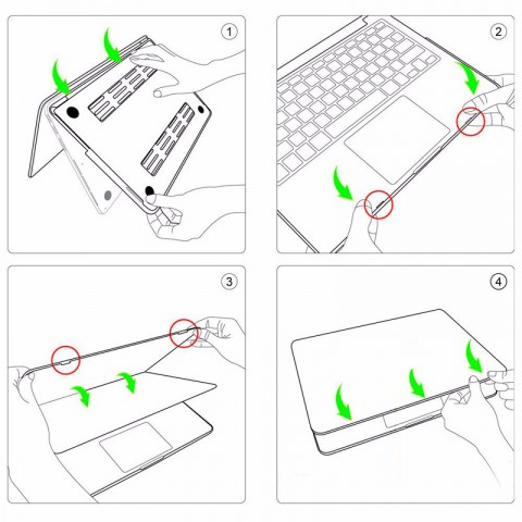 Чехол-накладка кожаный (2 стороны) для MacBook 12" черный-4