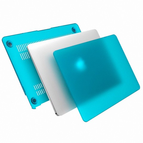Чехол-накладка пластик матовый для MacBook 12" прозрачно-голубой