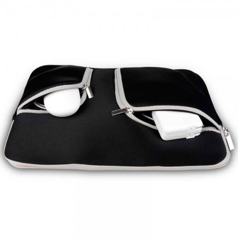 Чехол-сумка 2 кармана для ноутбука 13" черный-1