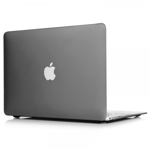Чехол-накладка пластик глянцевый для MacBook 12" прозрачно-серый