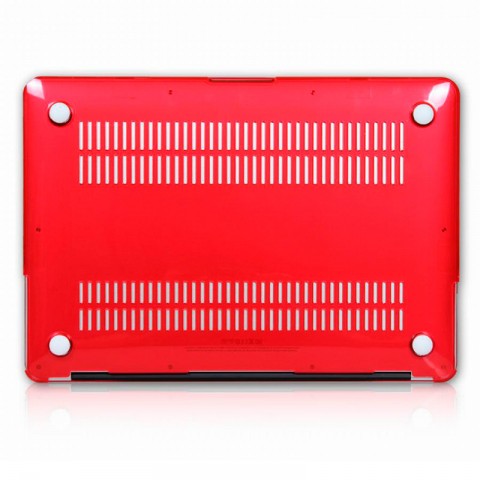 Чехол-накладка пластик глянцевый для MacBook Air 13" прозрачно-красный-1
