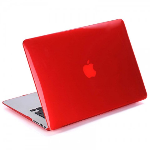 Чехол-накладка пластик глянцевый для MacBook Air 13" прозрачно-красный