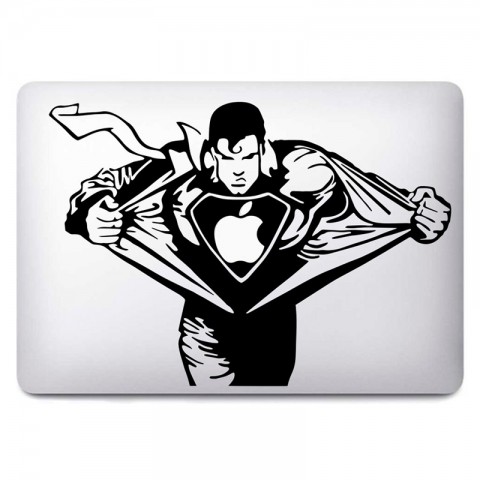 Наклейка на MacBook, iPad "Супермен", ч/б