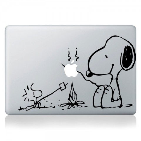 Наклейка на MacBook, iPad "Snoopy", ч/б