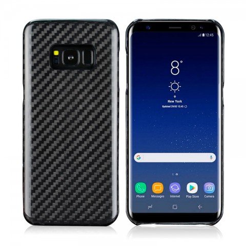 Карбоновый чехол для Samsung Galaxy S8, черный, глянцевый-1