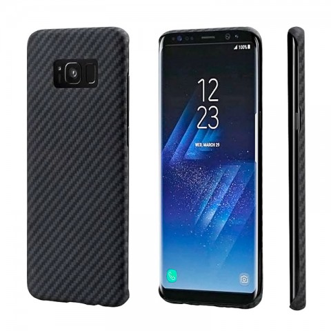 Карбоновый чехол для Samsung Galaxy S8, черный, матовый