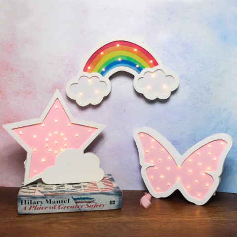 Детский ночник Pink Star Звезда с облаком, розовая-2