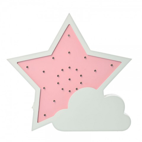 Детский ночник Pink Star Звезда с облаком, розовая