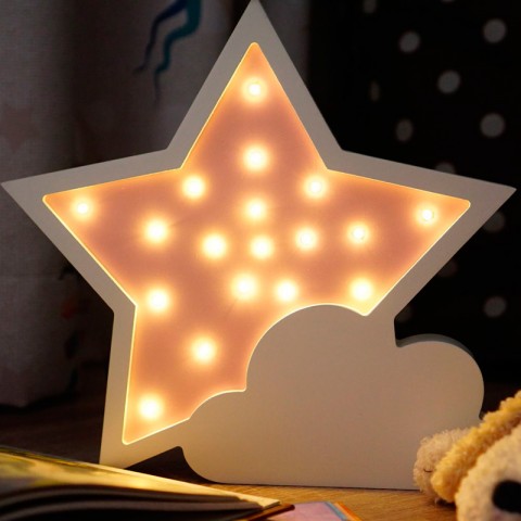 Детский ночник Yellow Star Звезда с облаком, желтая-1