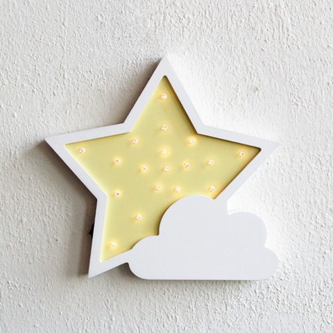 Детский ночник Yellow Star Звезда с облаком, желтая