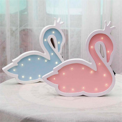 Детский ночник Blue Swan Лебедь, голубой-2