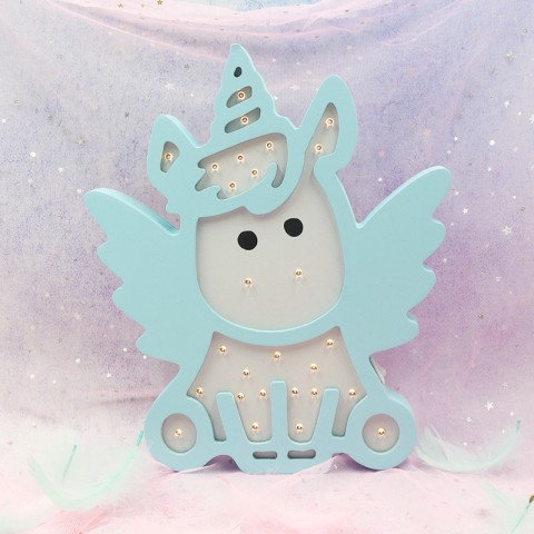 Детский ночник Blue Angle Единорог, голубой