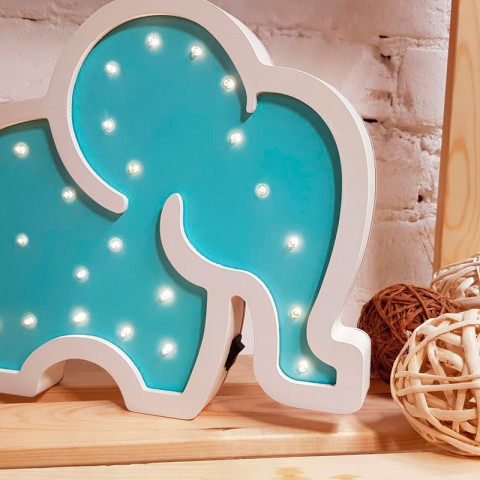 Детский ночник Blue elephant Слон, голубой-3