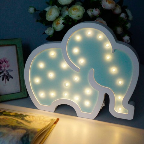 Детский ночник Blue elephant Слон, голубой-4