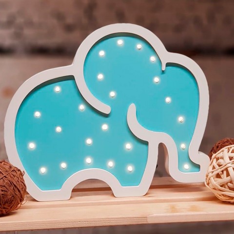 Детский ночник Blue elephant Слон, голубой-2