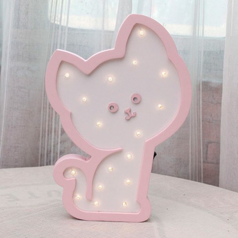 Детский ночник Pink Cat Кот, розовый-2