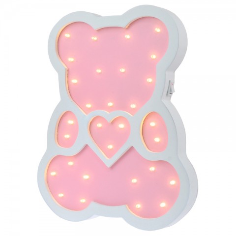 Детский ночник Pink Bear Мишка, розовый-2