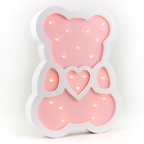Детский ночник Pink Bear Мишка, розовый-3