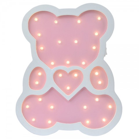 Детский ночник Pink Bear Мишка, розовый