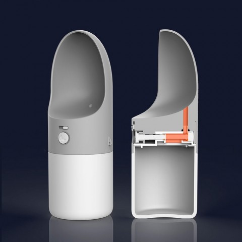 Дорожная поилка для животных Xiaomi Moestar Rocket Portable Pet Cup 310ml, серая-1