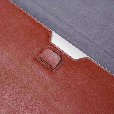 Чехол-конверт кожаный для ноутбука 13", коричневый-2