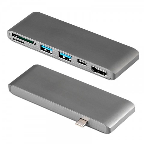 Адаптер Type-C/Type-C, HDMI, 2USB, SD, microSD-1
