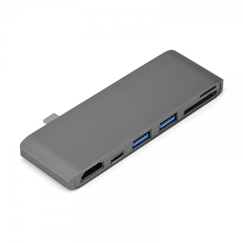 Адаптер Type-C/Type-C, HDMI, 2USB, SD, microSD