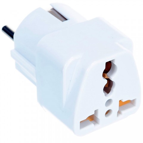 Адаптер для розетки белый (евровилка) (под британский разъем)-3