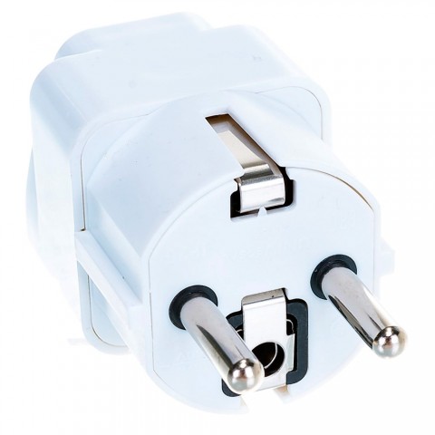 Адаптер для розетки белый (евровилка) (под британский разъем)