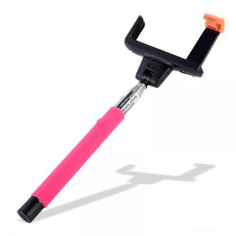 Селфи-монопод Z07-5 беспроводной с кнопкой, розовый