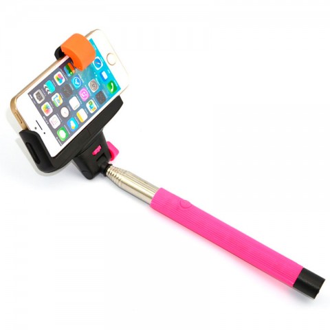 Селфи-монопод Z07-5 беспроводной с кнопкой, розовый-1